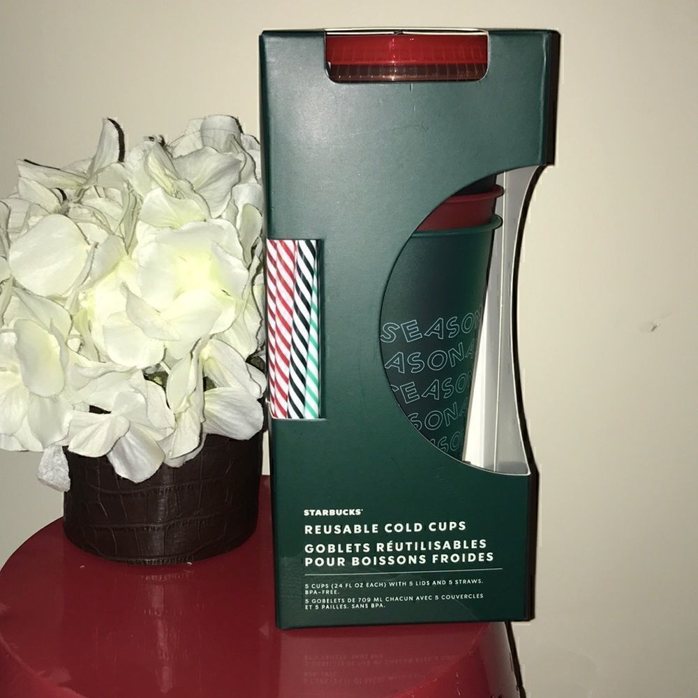 NEW Starbucks Holiday Reusable Cold Cups 5